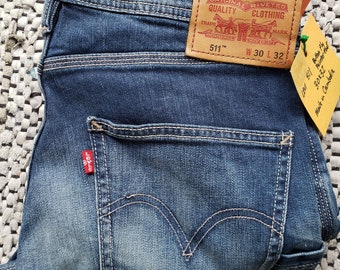 VTG LEVIS BIG E 511 Leather Tab Selvedge Denim 33x34 | Etsy