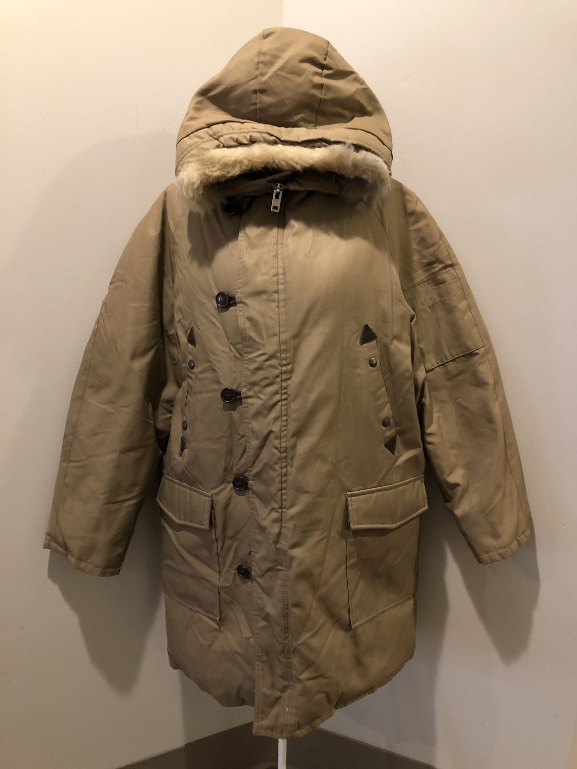 Richlu Beige Down-Filled Parka Made in Canada | Etsy