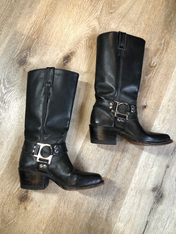 Vintage Black Boulet Motorcycle Boots Womens 5 Made in - Etsy Canada