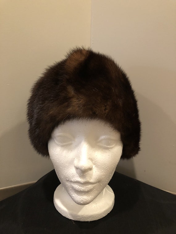 Vintage Dark Brown Fur Hat | Etsy
