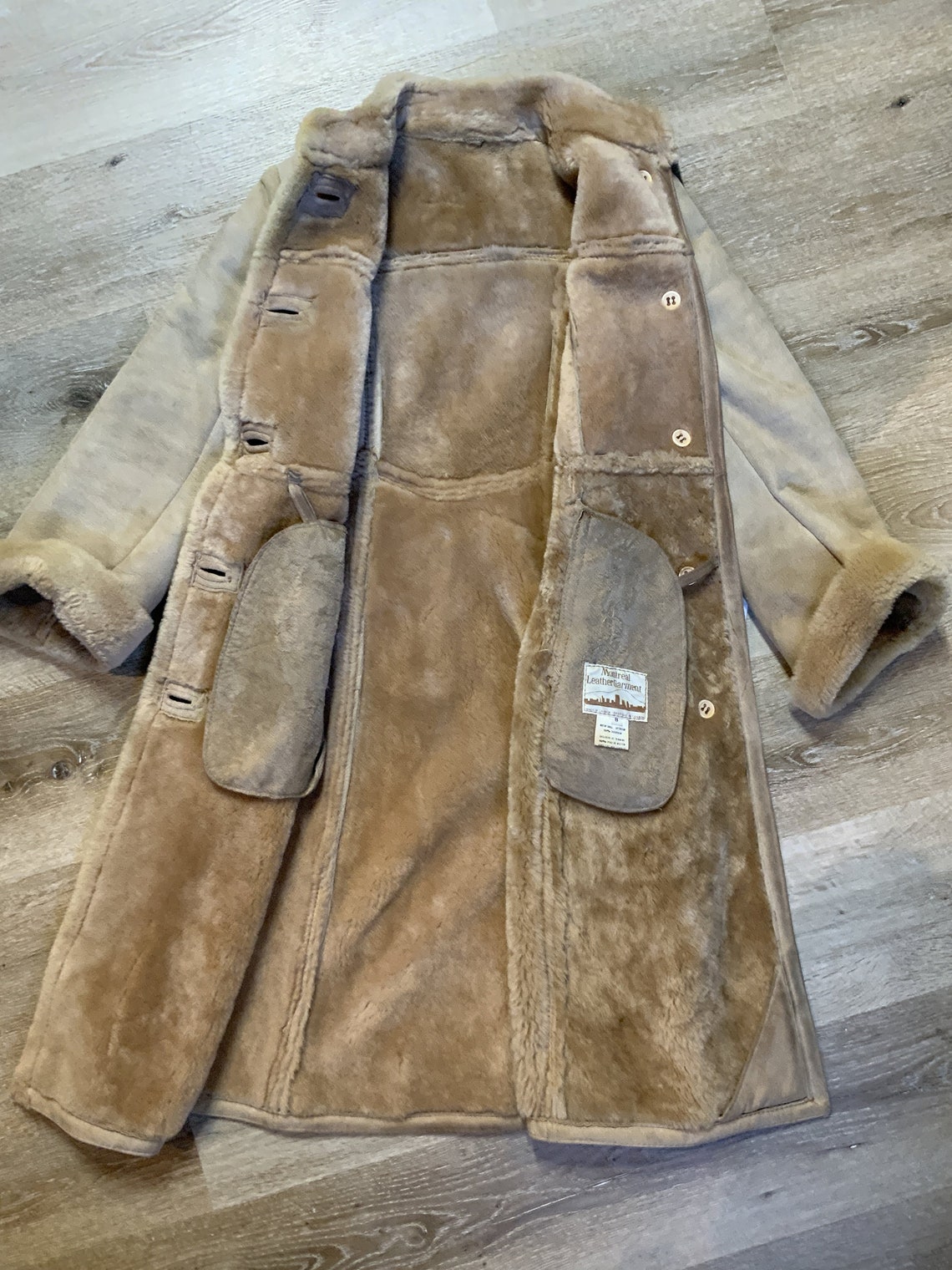 Vintage Montreal Leather Garment Shearling Coat Made in | Etsy