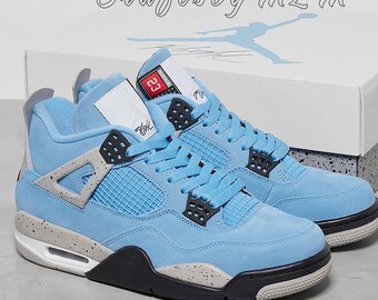 Nike Air Jordan Retro 4 Kinder Unisex Sneakers - Wit/Blauw/Grijs @ Sneaker  Stad