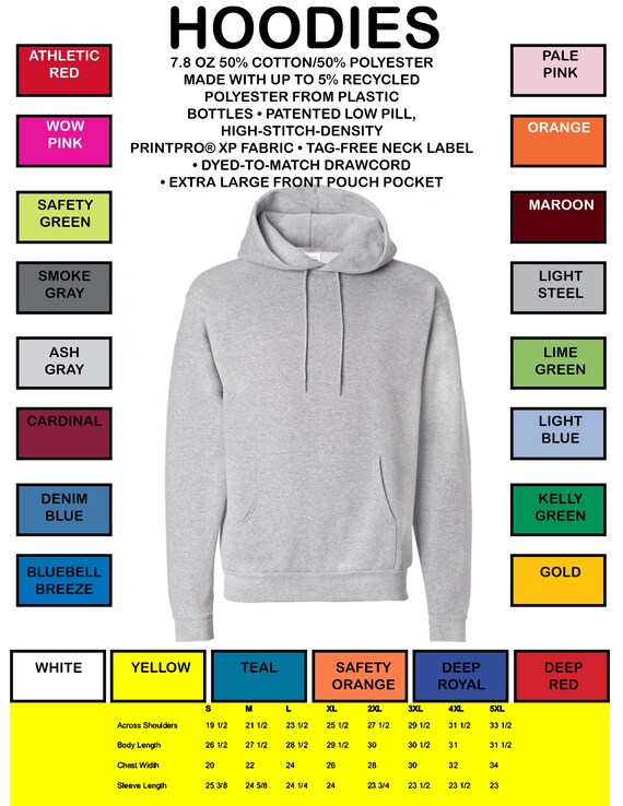 Custom Ink Size Chart Crewneck