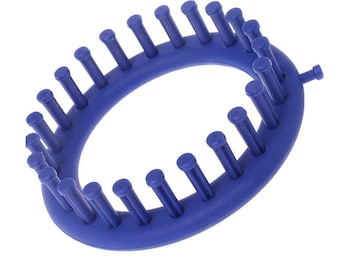 Round Knitting Loom 24-Peg Small 5 Inch  Includes Loom ,  Hook , Large Eye Blunt Needle  |  Loomahat