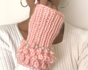 Loom Knitting PATTERN  Gloves with Video Tutorial | The Loopy Fingerless Gloves by Loomahat