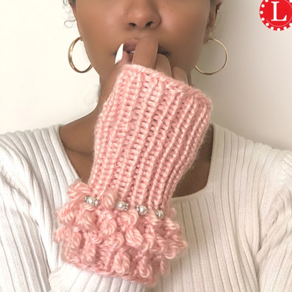 Loom Knitting PATTERN  Gloves with Video Tutorial | The Loopy Fingerless Gloves by Loomahat
