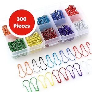 300 Bulb Locking Stitch Markers for Knitting and Crochet, Bulb Safety Pins with option for Reusable Plastic Case *D10