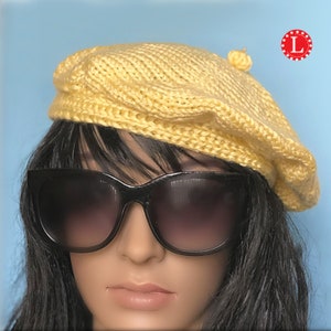 Loom Knitting Patterns Beret Hat Knit Flat on ANY Lrg Gauge Loom w 24 Pegs Any Shape Long, Round, Rectangular, Men Women by Loomahat