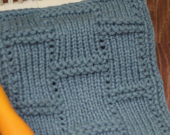 Loom Knitting Stitch PATTERN The Textured Tiles Stitch with Video Tutorial