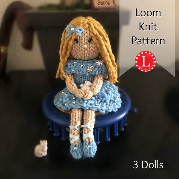 Loom Knitting PATTERNS Doll Toys Amigurumi Tiny Dolls - Ballerines - Comprend un didacticiel vidéo par Loomahat