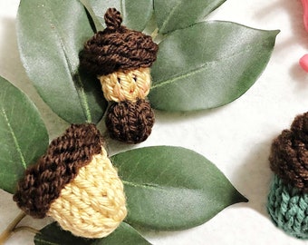 Loom Knitting Pattern Little Acorn Doll  w Poem Project Cards & Tags |  2 Sizes Printable Labels  | Pattern with Video Tutorial by Loomahat
