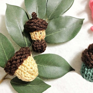 Loom Knitting Pattern Little Acorn Doll  w Poem Project Cards & Tags |  2 Sizes Printable Labels  | Pattern with Video Tutorial by Loomahat