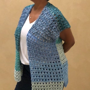 Loom Knitting Pattern Sweater Cardigan Vest w Lacy Stitch -  Includes Video Tutorial  - Loom Knit Pattern by Loomahat