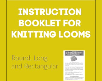 3 Knitting Loom Beginner Instruction Booklet for Round, Long and Rectangle Looms | Works for ALL Brands Read the Description | Loomahat