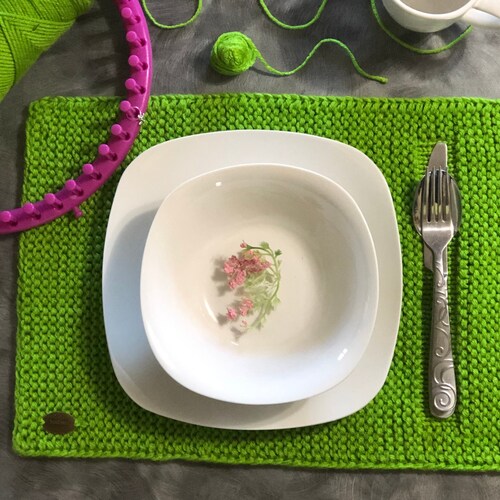 Loom Knitting PATTERNS the Garter Stitch Placemat Table Etsy