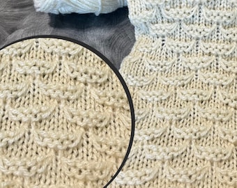 Loom Knitting STITCH PATTERN : Mock Honeycomb with Purl | Flat and in the Round with Video Tutorial  | LoomaHat