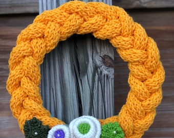 Loom Knitting PATTERNS : Braided Wreath Pattern with Video Tutorial  | Home Decor | Loom Knit Gifts Ideas by LoomaHat