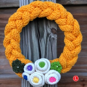 Loom Knitting PATTERNS : Braided Wreath Pattern with Video Tutorial  | Home Decor | Loom Knit Gifts Ideas by LoomaHat