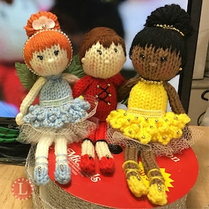 Loom Knitting PATTERNS Doll Toys Amigurumi Tiny Dolls with Coloring Page to Customize Doll 3 Ballerinas | Includes Video Tutorial Loomahat