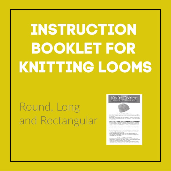 FREE 3 Knitting Loom Beginner Instruction Booklet for Round, Long and Rectangle Looms | Works for ALL Brands Read the Description | Loomahat