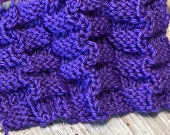 Patrón de punto para telar: Patrón de punto de cesta en zigzag, plano y circular con videotutorial / LoomaHat