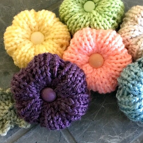 Loom Knitting PATTERNS for Flowers With Step by Step Video Etsy