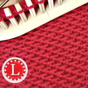 Canadian Crafter: Weaved Flat Bottom Round Bag Red KK  Loom knitting  stitches, Loom knitting patterns, Loom craft