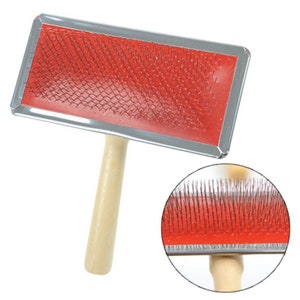 Small Soft Wire Brush with Wooded Handle | Carding brush | Felting Brush | Fur Brush | Felting Tool | Loomahat | *D11