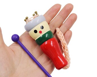 wooden knitting doll