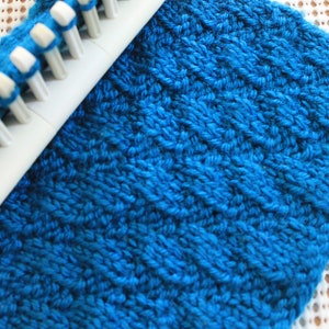 Loom Knitting Stitch PATTERN : The Diagonal with Video Tutorial