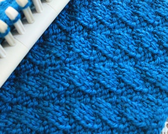 Loom Knitting Stitch PATTERN : The Diagonal with Video Tutorial