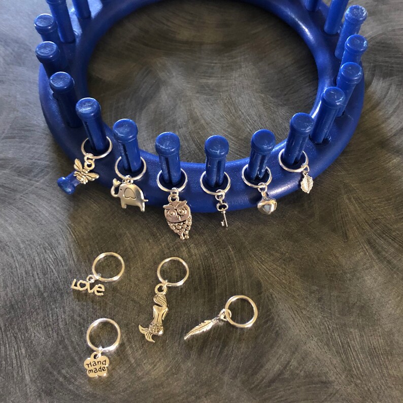 12 Loom Knitting Patterns Stitch Markers Metal Rings 1 Dozen Etsy