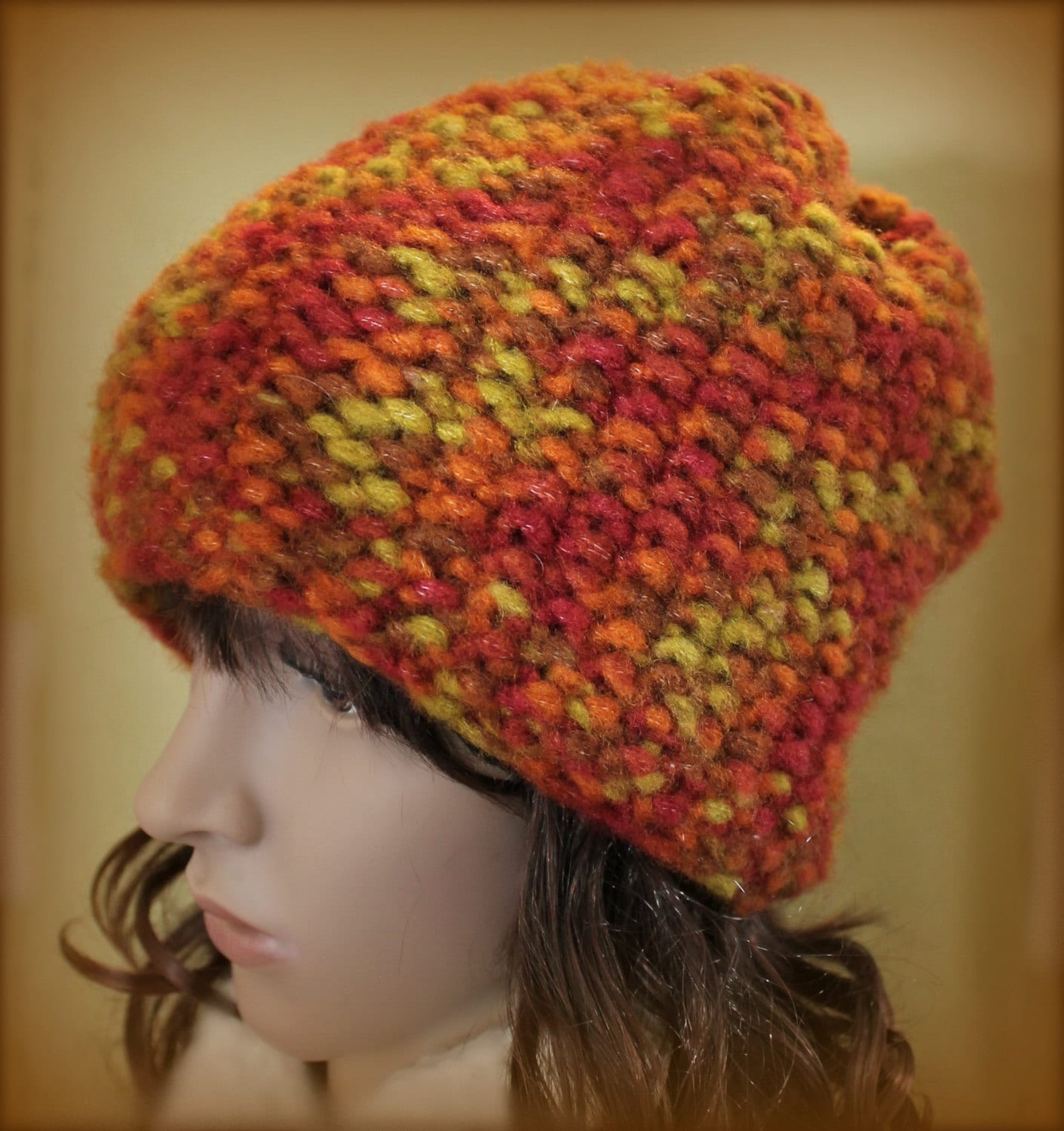 Loom Knit Brimless Hat Easy PATTERN Seed Stitch Beanie | Etsy