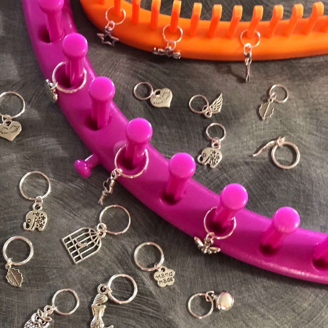 12 Loom Knitting Patterns Stitch Markers Metal Rings 1 Dozen Random Snag Free Specially Designed