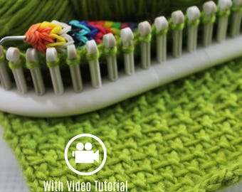 Loom Strickmuster : The Linen Stitch Afghan / Decke / Geschirrtuch / Waschlappen 20x20