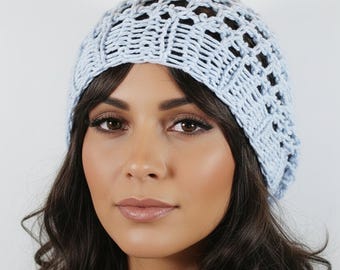 Loom Knitting Pattern (with Video Tutorial) Slouchy Hat Snood Hairnet Loomahat