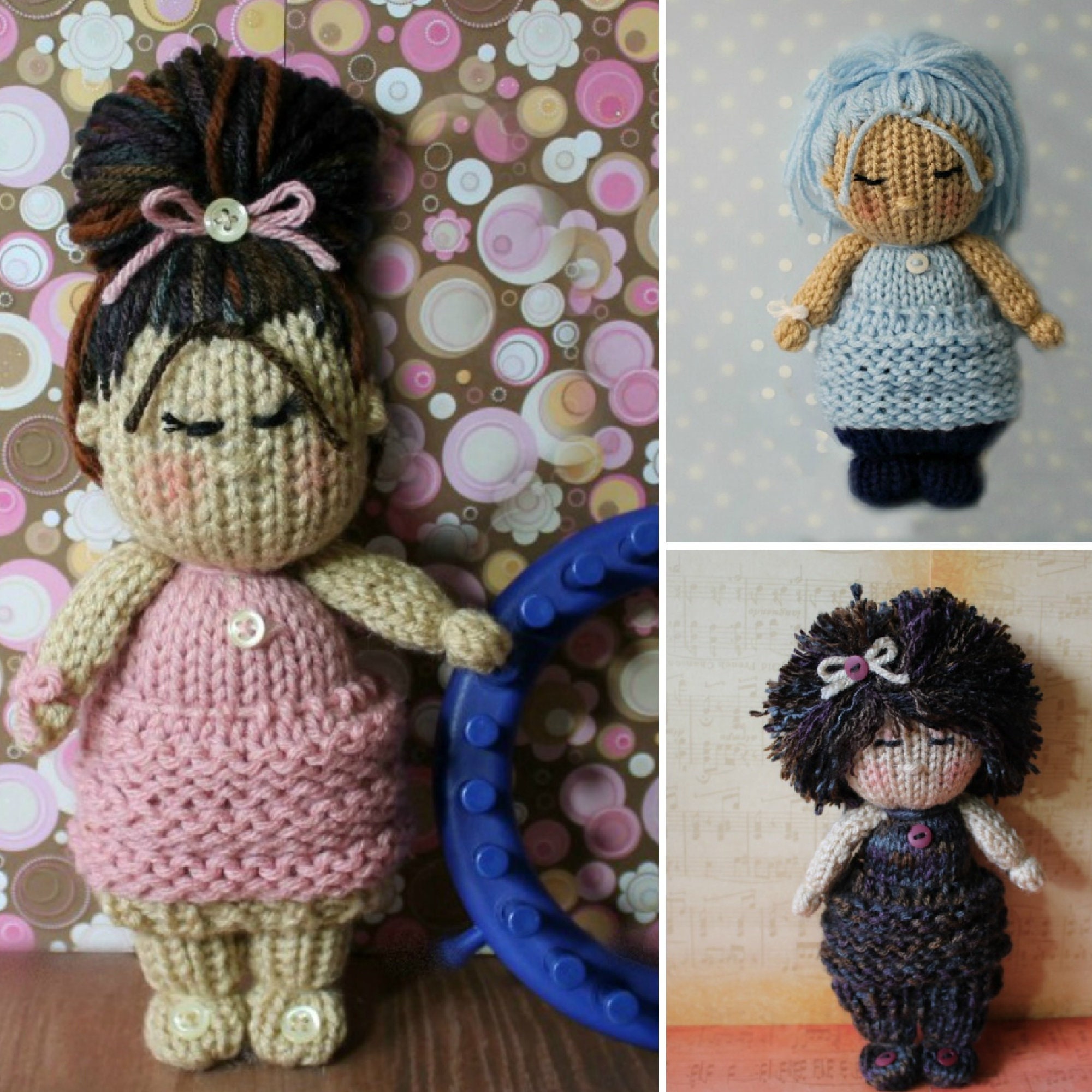 Loom Knitting Comfort Dolls: One Basic Step by Step Pattern with Video  Tutorial See more