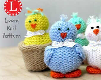 Loom Knitting PATTERNS Tiny Chicks Amigurumi Toys | Loom Knit Toy Pattern | Knit Baby Gifts Shower | Includes Video Tutorial by Loomahat
