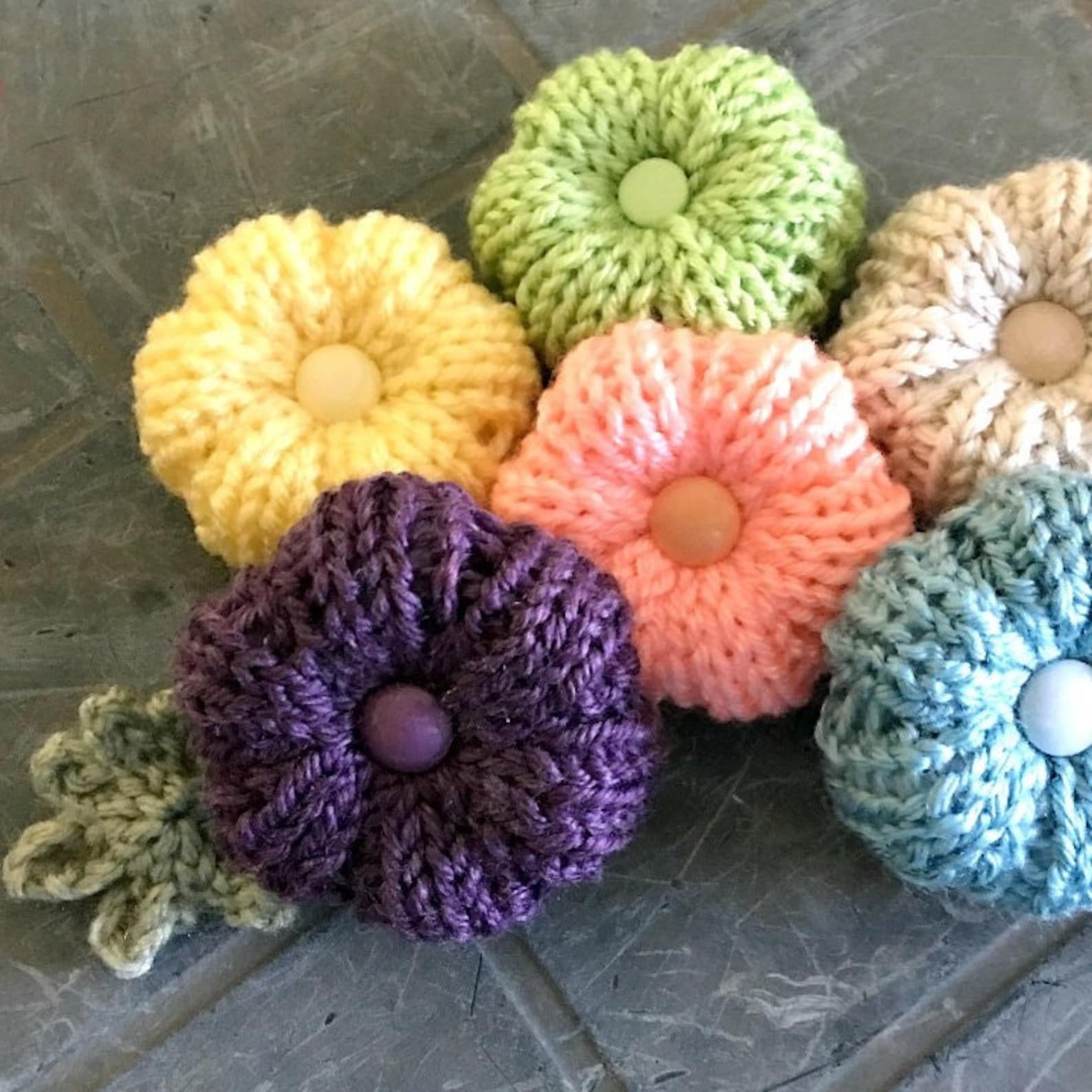 Loom Knitting PATTERNS for Flowers With Step by Step Video Etsy