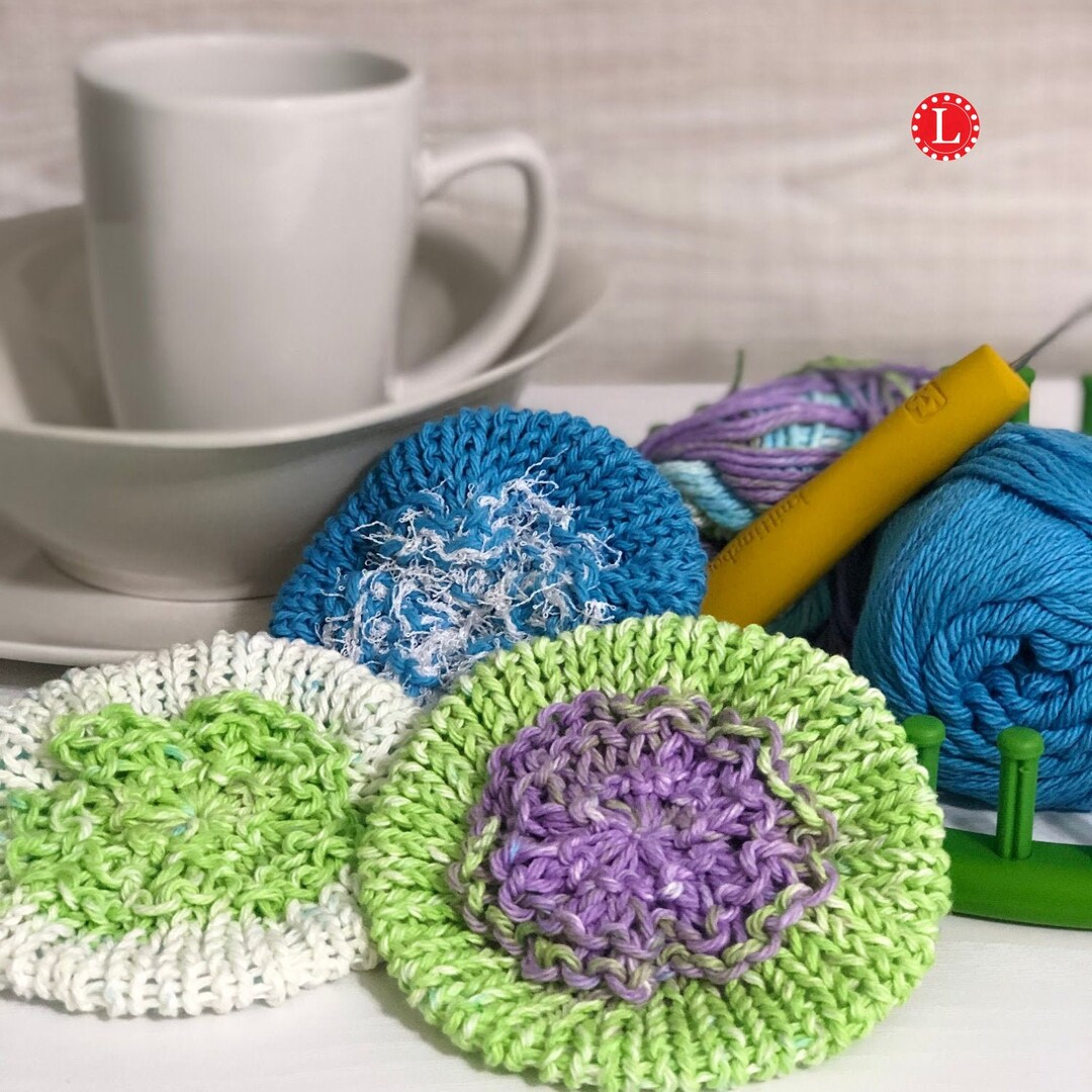 Looms Knitting Patterns Scrubbie / Scrubby Dishcloth / Washcloth / Dish