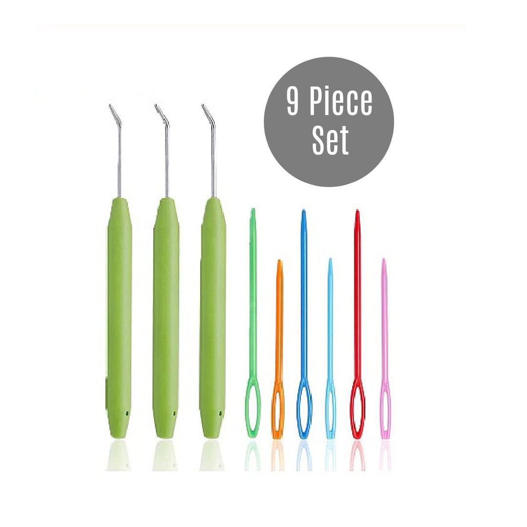 Loom Knitting Hook Set Includes 3 Hooks and 6 Blunt Large Eyed Etsy