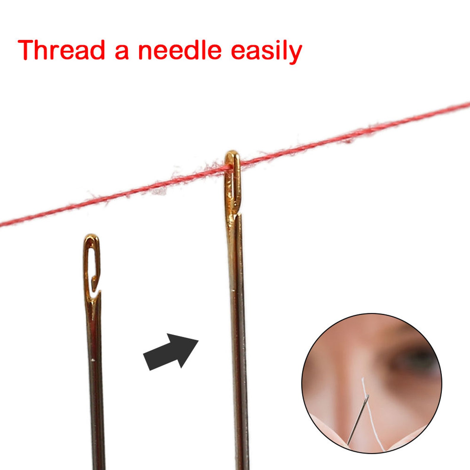 24 Self Threading Needles in 3 Sizes Darning Needle in Silver Etsy