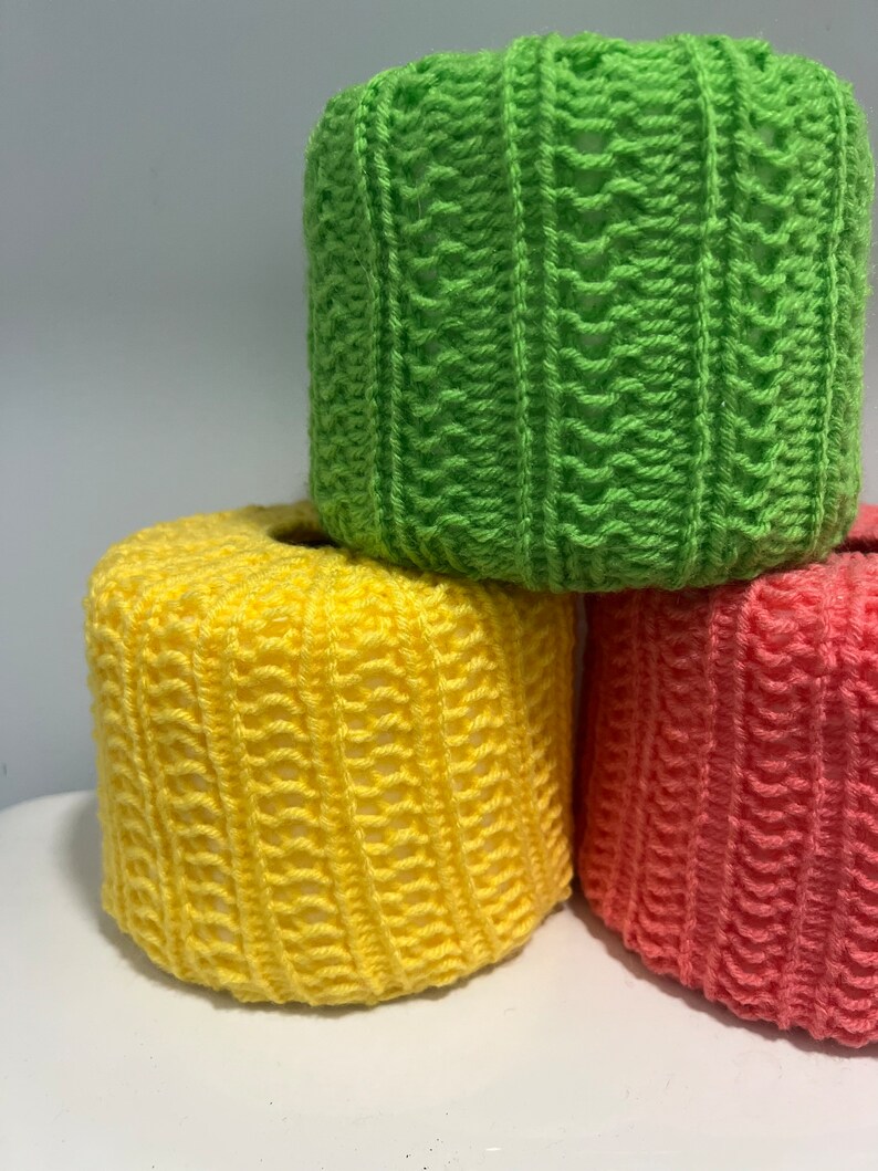 Loom Knitting Pattern Toilet Paper Roll Cover Cozy EASY & Etsy