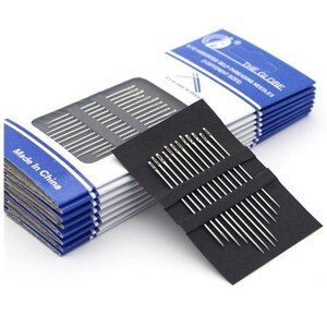 24 Self Threading Needles in 3 Sizes Darning Needle in Silver or Gold ...