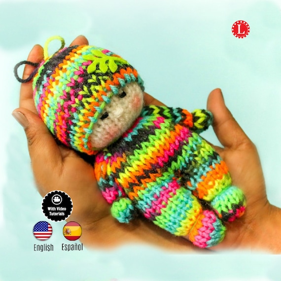 Toys Doll Amigurumi Tiny Dolls Loomahat Includes Video Tutorial Loom Knitting PATTERNS Loom Knit Teddy Bear