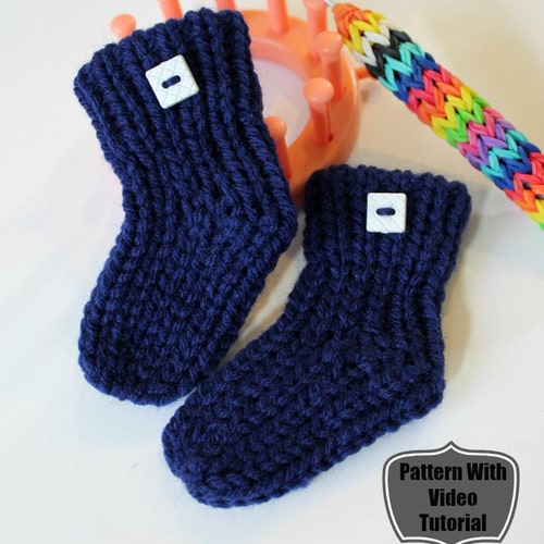 Loom Knitting Baby Booties Sock Pattern NO Holes NO Bulk on Etsy