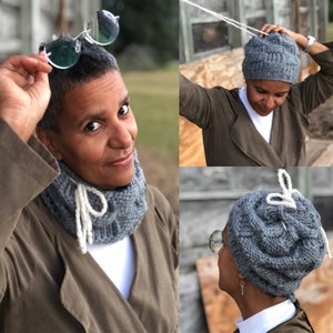 Knitting Looms PATTERNS Tara’s Convertible Hat Cowl On Long or Round Loom  Project with Step by Step Video Tutorial by LoomaHat