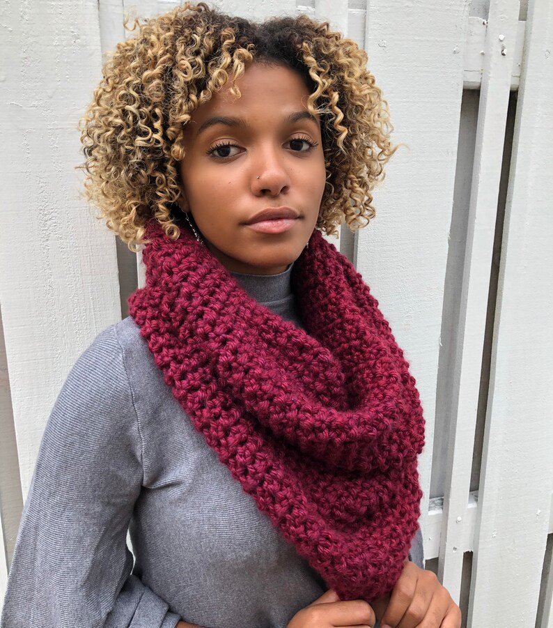 Loom Knit PATTERN Cowl Oversized Scarf (with Video Tutorial) Purl in 8 Stitch | Loomahat image 6