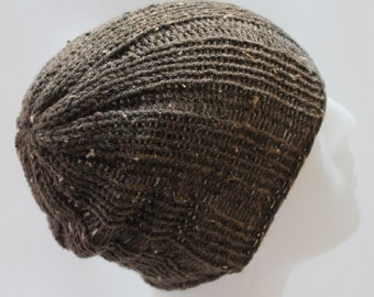 Easy Loom Knitting Hat Pattern (with Video Tutorial) Rib Stitch Hat Mens Womens Slouchy Beanie Skull Cap Brimless | Loomahat