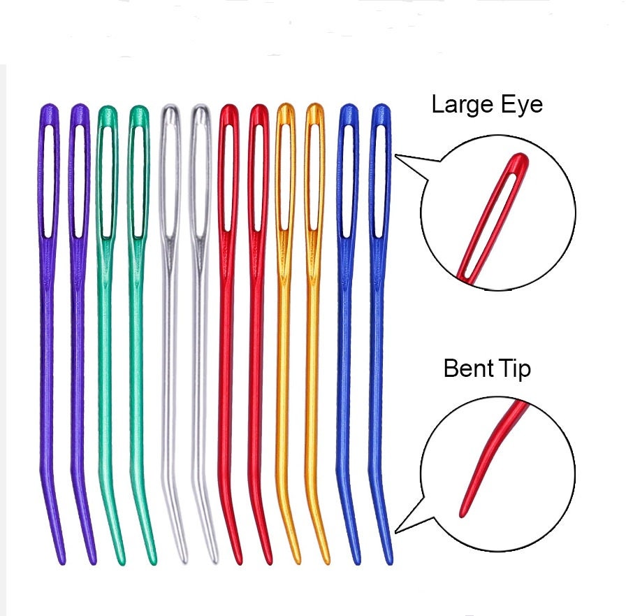 Dimeho 20Pcs Plastic Large Eye Sewing Needles with Storage Box Large Eye  Blunt Needles Yarn Bent Tapestry Needles Colorful Safety Lacing Threader  Knitting Crochet for DIY Sewing Handmade Crafts : : Home